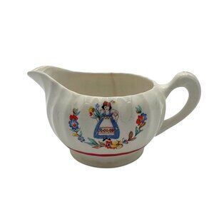 Vintage 1940s–50s W.S. George “Bolero” Floral Lady Creamer Pitcher – Mid-Century